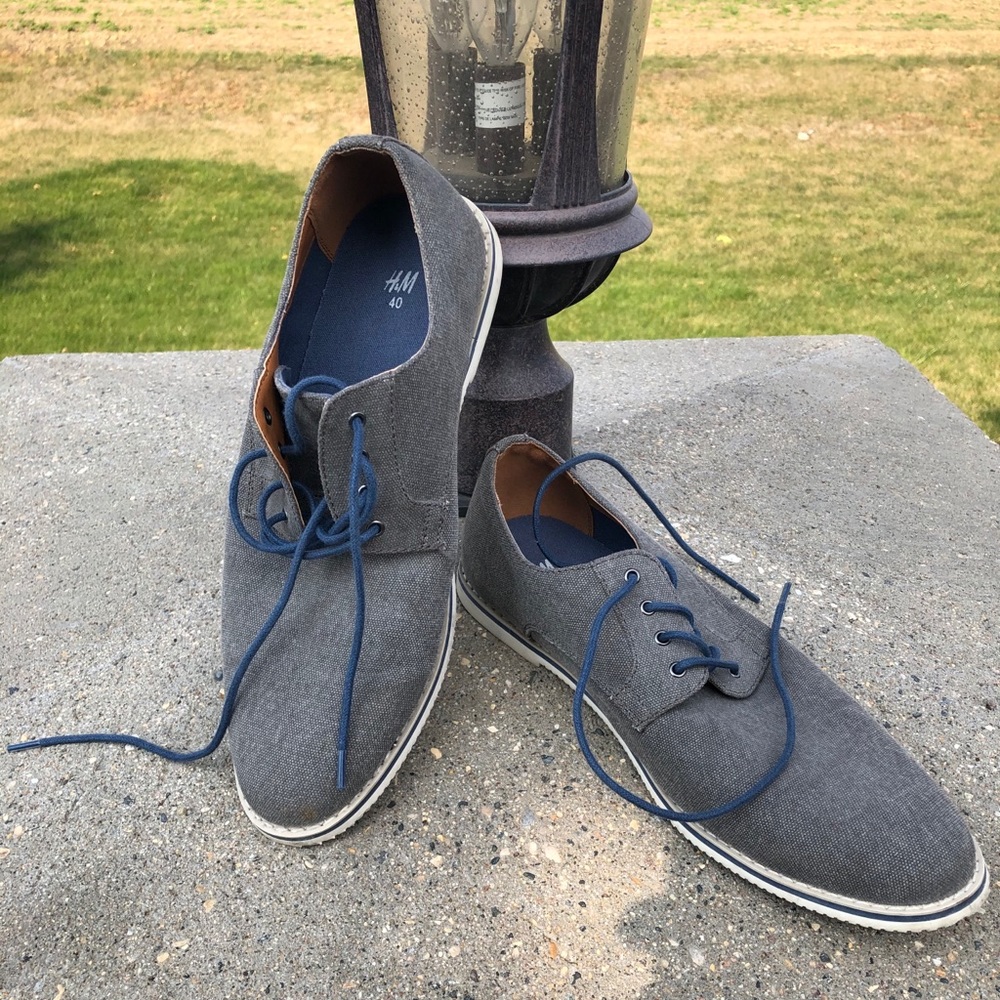 H&M Gray Imitation Suede Derby Shoes Men's 7.5